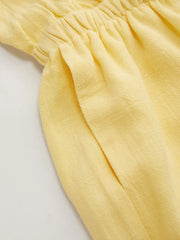 Linen-blend Asymmetrical Neck Solid Twist Pocket Romper