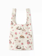 CAT & FLORAL GRAPHIC CARRYING BAG