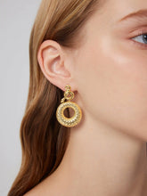 18k Gold Plated Snake Shaped Drop Hoop Earrings