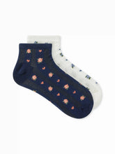 2 PAIRS FLOWER PATTERN ANKLE SOCKS