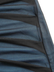 Mesh Cowl Neck Ruched Maxi Dress