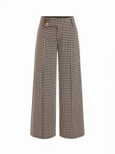 Jacquard Low Rise Checks Straight Leg Trousers