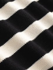 Striped Collar Knit Polo Top Curve & Plus