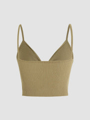 Solid Rib Crop Criss Top
