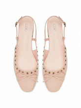 BOWKNOT DECOR STUDDED SLINGBACK FLATS
