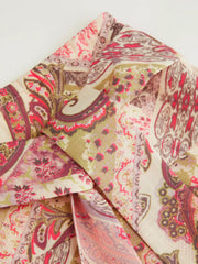 Paisley Print Low Rise Tie Pleated Mini Skirt