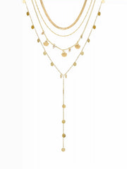 SHELL & STARFISH & SEQUIN LAYERED NECKLACE