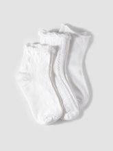 3 Pairs Solid Cable Classic Knit Socks Set