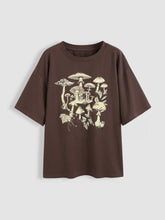 Jersey Round Neckline Mushroom Short Sleeve Top
