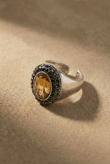 OVAL RHINESTONE OPEN RING