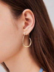 SLIM OVAL DESIGN HOOP EARRINGS