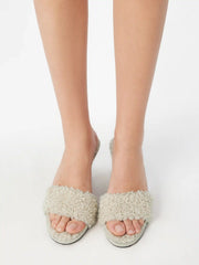 FUZZY HEELED SANDALS