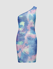 Starry Sky Cold Shoulder Dress
