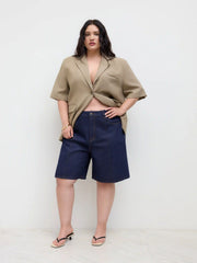 Cider Denim Mid Rise Bermuda Jorts Curve & Plus