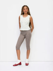 Knit Round Neckline Pointelle Vest