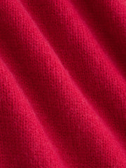 Knit Round Neck Contrasting Binding Oversized Long Sleeve Sweater