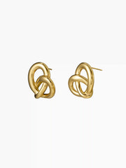 KNOT 18K GOLD PLATED STAINLESS STEEL STUD EARRINGS