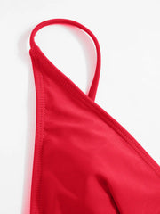Shaping V-neck Solid Jersey Bikini Swimsuit