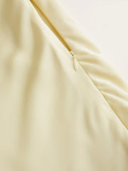 Satin V-neck Twist Knotted Flared Maxi Dress