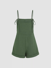 Knotted Pocket Wide Leg Romper