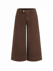 Cider Denim Low Rise Wide leg Cropped Jeans