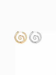 2 PAIRS SPIRAL HOOP EARRINGS SET