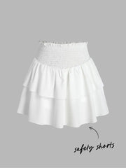 Shirred Ruffle Tiered Skort