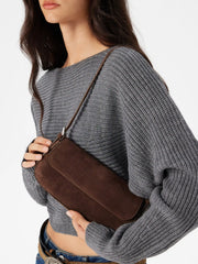 FAUX SUEDE SHOULDER BAG