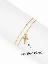 18K GOLD PLATED STAINLESS STEEL CROSS LAYERED BRACELET