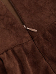 Suede Low Rise Ruched Layered Mini Skirt