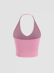 Solid Halter Crop Top