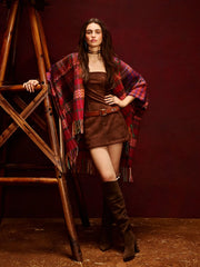 Suede Tube Solid Pocket Mini Dress With Belt