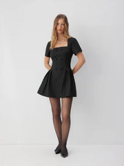 Square Neck A-line Mini Dress