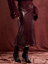 Sequins Mid Rise Mermaid Maxi Skirt