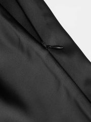 Satin Solid Ruffle Maxi Skirt Curve & Plus