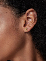 Metallic Rosette Stud Earrings