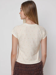 Polka Dot Lamb Print Short Sleeve Tee