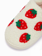 STRAWBERRY FUZZY SLIPPERS