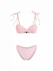 Sweetheart Underwire Cheeky Smocked Bikini Set