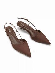 POINTED TOE SLINGBACK KITTEN HEELS