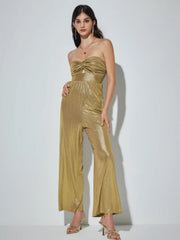 Metallic Twist Cut Out Jumpsuit