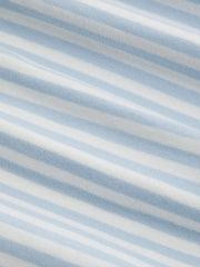 Cotton-blend Boat Neck Ruched Striped Tee
