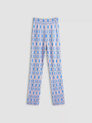 Blue Retro Pattern Trousers