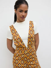 V-neck Floral Geometric Jumpsuit