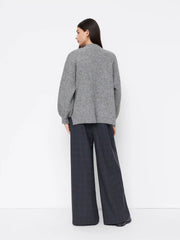 Knit Wool-blend Split Oversized Long Sleeve Top