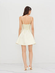 Cowl Neck Floral Lace Up Knotted Mini Dress