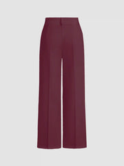 Petite Mid Rise Pleated Straight Leg Pants