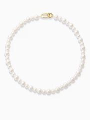 18k Gold Plated Hand-beaded Faux Pearl Necklace