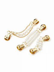 3PCS FAUX PEARL BEADED SWEATER CLIP