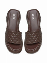 QUILTED PLATFORM WEDGE SANDALS